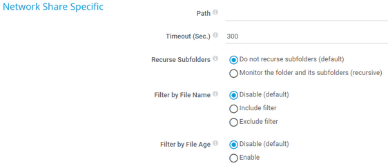 Network Share Specific